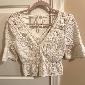 White Abercrombie and Fitch lace top